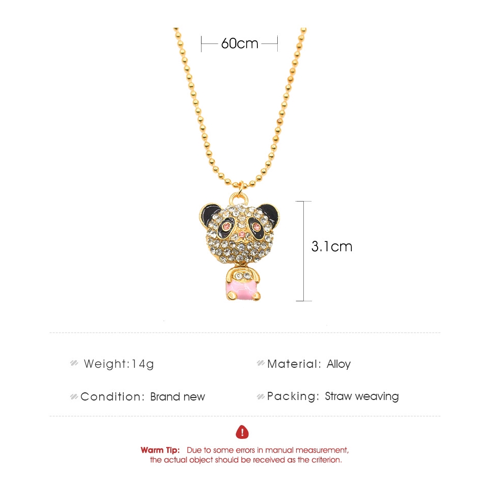 Vòng cổ mặt gấu trúc đính đá thời trang