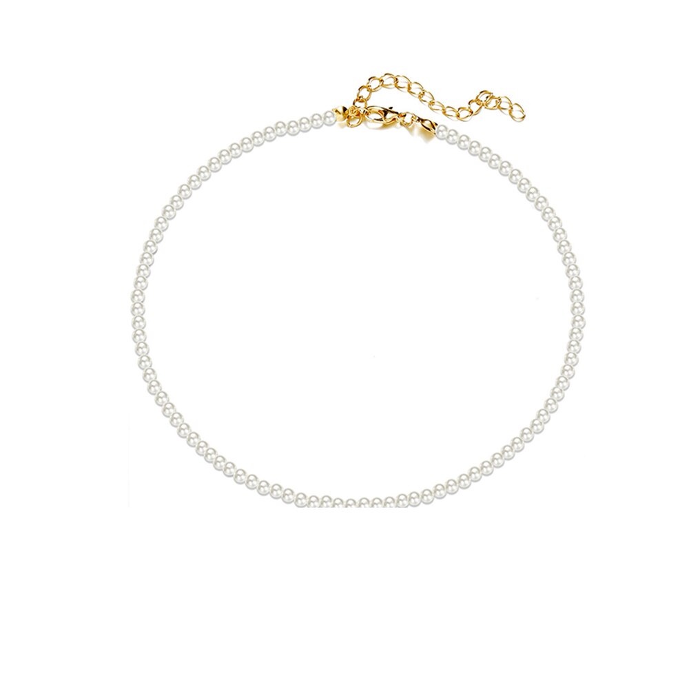 Vòng cổ Choker mặt tròn lớn đính ngọc trai nhân tạo thời trang thanh lịch cho nữ