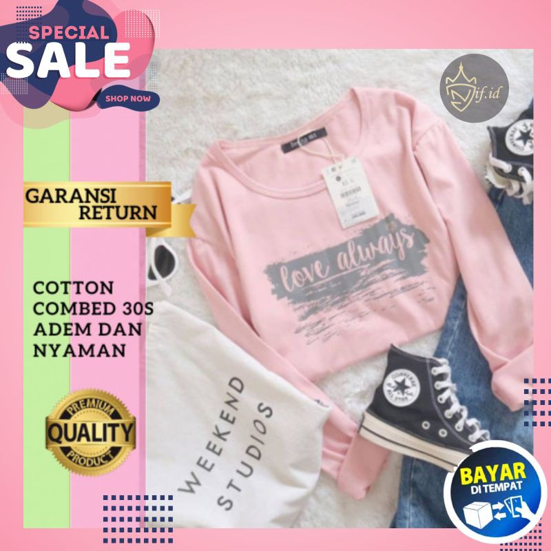 Áo Thun Tay Dài In Hình Trái Tim Cao Cấp Dành Cho Nữ Tuổi Teen Distro