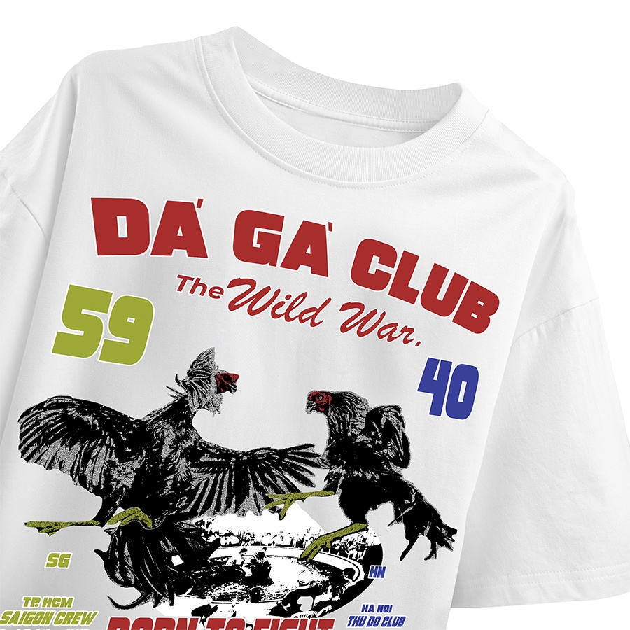 BLANK | Áo Thun Đ.Á G.À Tay Lỡ Unisex - Đen/Trắng Cổ Tròn