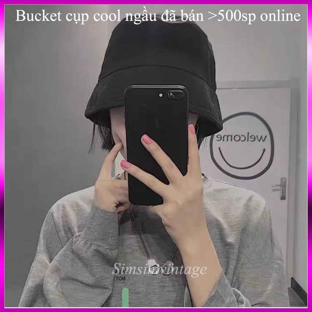 [Mã MASK2630K giảm 15% tối đa 30K đơn từ 99K] Nón bucket che mặt sụp cụp Idol - Mũ đi biển đi du lịch che mặt Ngầu