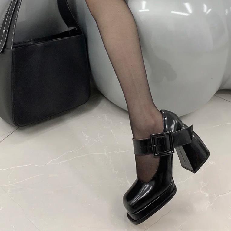 (Big Size) (M6)(HÀNG SẴN- GIAO NGAY)giày oxford Mary Jane đế trụ vuông 9cm KPA
