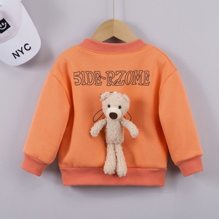 Children's clothes autumn new style cotton cartoon bear fashion long-sleeved one-piece tops 0-5 years old boys and girls baby clothes