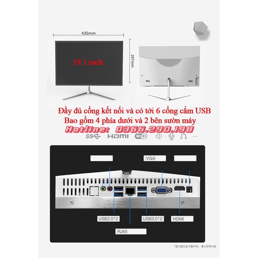 [TẶNG KÈM WEBCAM HỌC VÀ LÀM ONLINE] TRỌN BỘ MÁY TÍNH ALL IN ONE THẾ HỆ MỚI - CORE I5 - RAM 4G - SSD M2 128G | BigBuy360 - bigbuy360.vn