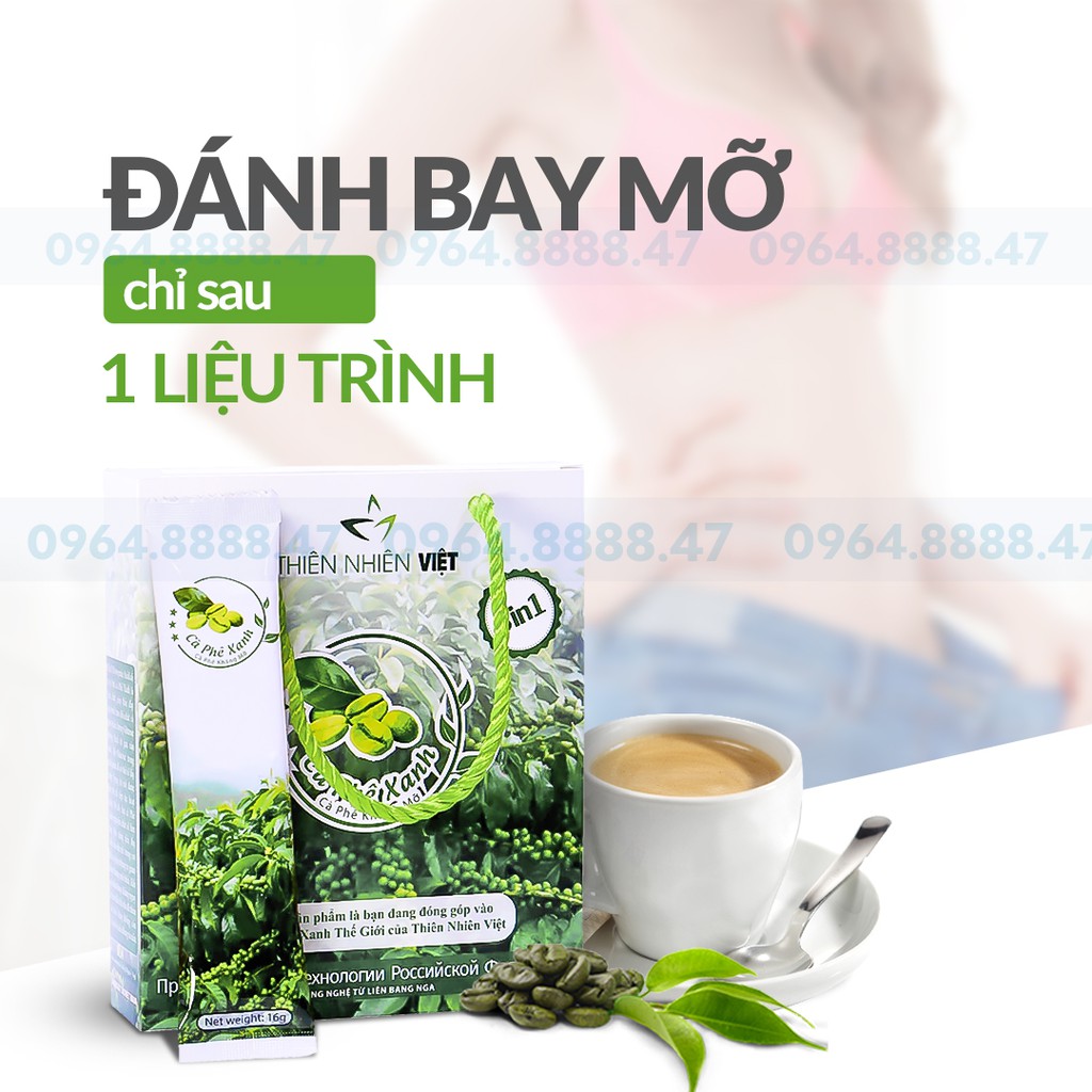 [MUA 1 TẶNG 2] Cà Phê Xanh Giảm Cân, Kháng Mỡ Thiên Nhiên Việt - Chính Hãng Mẫu Mới Nhất, Có Tem Điện Tử