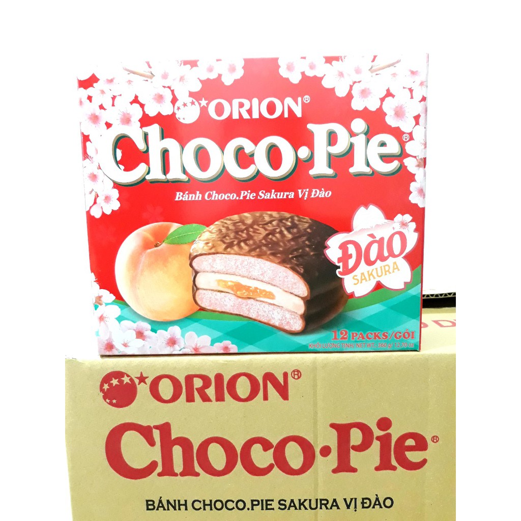 Bánh Chocopie Đào Sakura Hộp 360g x 12 Chiếc