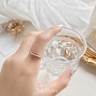 Nhẫn đính đá phối hạt trai phong cách hàn quốc vintage La Poire
