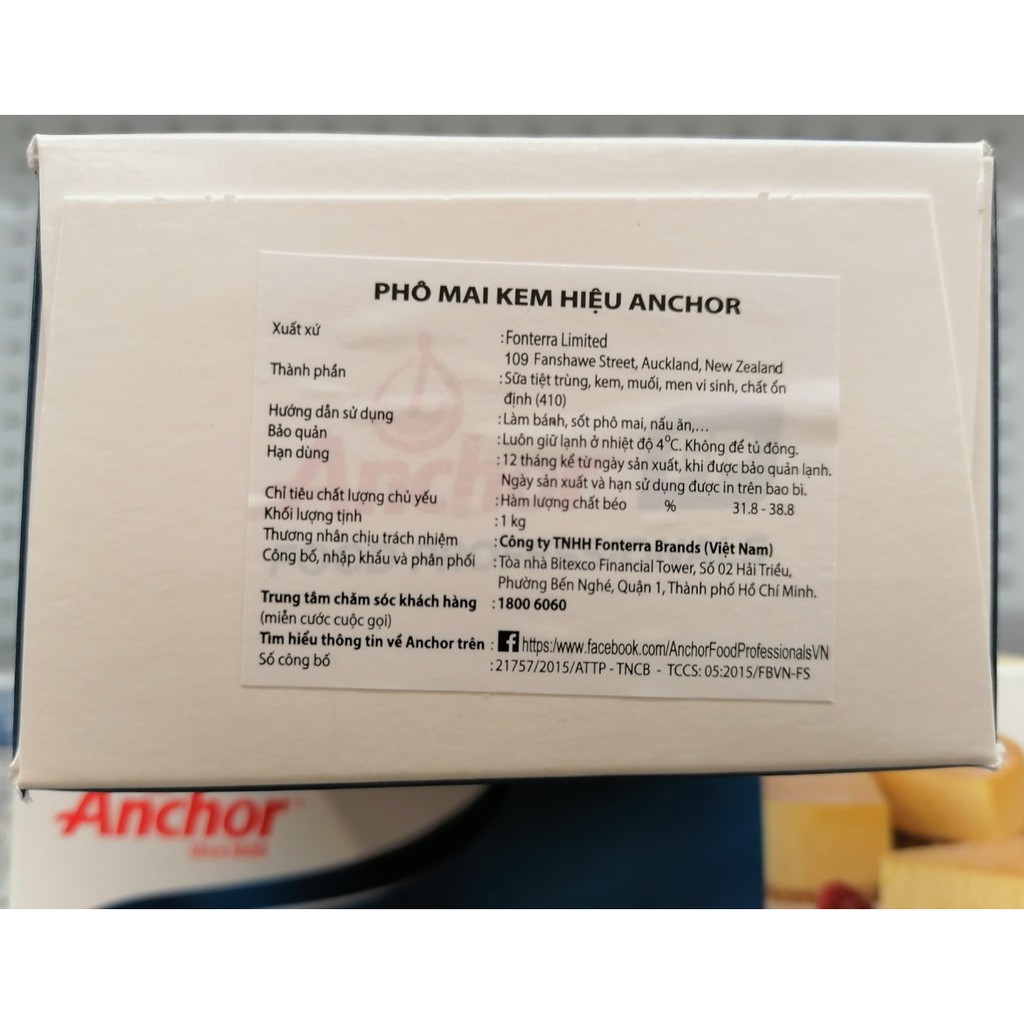 [1 Kg - Cream Cheese] PHÔ MAI KEM [New Zealand] ANCHOR (halal) (nw0)
