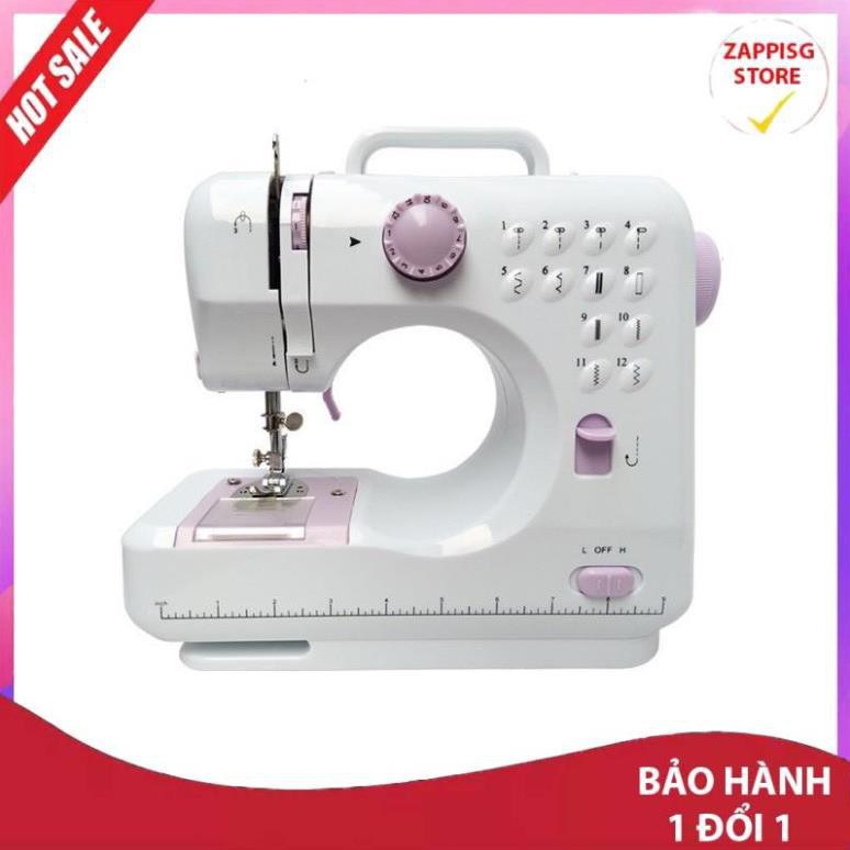 ✔️ Máy May Mini Gia Đình FHSM505 12 Kiểu May, Có Vắt Sổ [MUA BAO NHIÊU TẶNG BẤY NHIÊU]