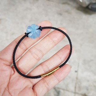 Vòng Tay Mặt Cỏ 4 Lá ( Bốn Lá ) Aqua Xanh Hợp Mệnh Thủy, Mộc