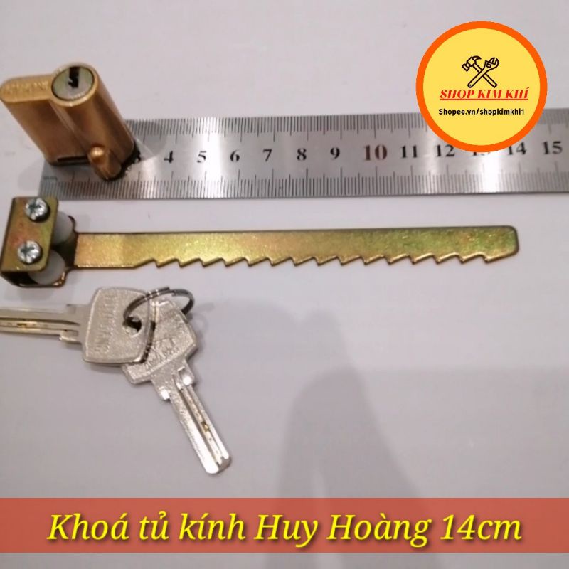 Khoá tủ kính màu vàng đồng HUY HOÀNG