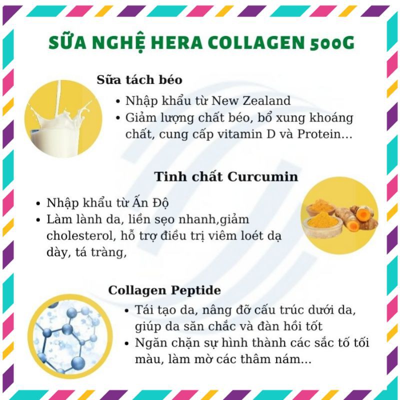 Sữa Nghệ Hera Collagen 500g [CHÍNH HÃNG] - Giúp Đẹp Dáng, Đẹp Da, Hết Đau Bao Tử