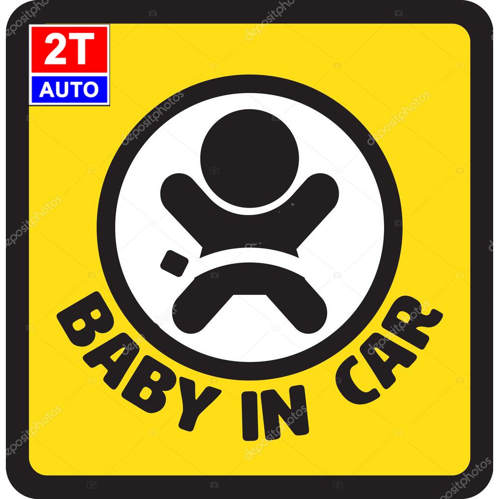 Decal Sticker Baby In Car dán ô tô xe hơi- cảnh báo có trẻ nhỏ trong xe -HÌNH NGẪU NHIÊN:   SKU:294