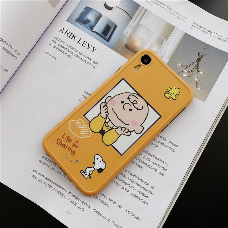 Ốp điện thoại mềm màu trắng vàng hình Snoopy Charlie cho Iphone 11 Pro MAX i7 i8 Plus XR XS MAX | BigBuy360 - bigbuy360.vn