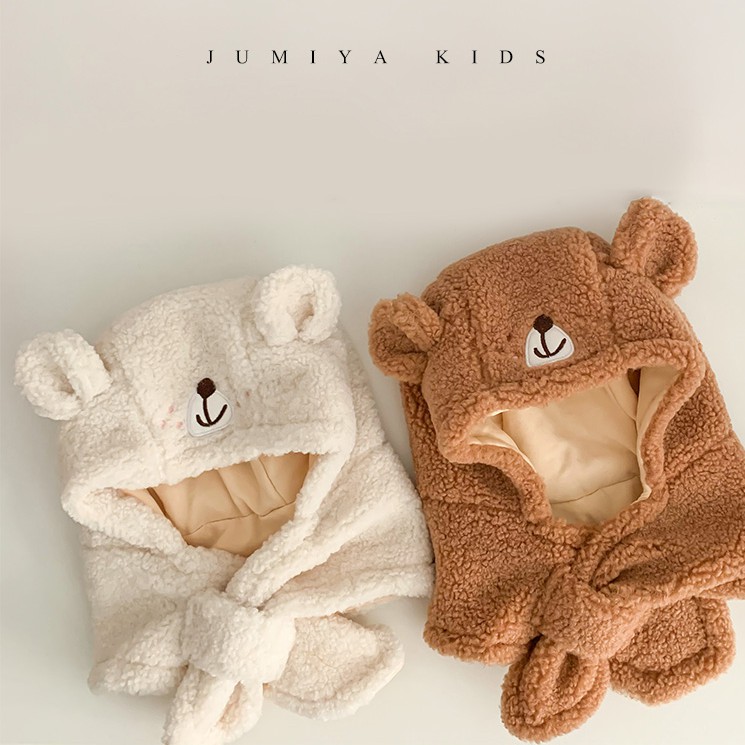 Mũ Tai Gấu Kèm Khăn Choàng Ấm Áp Cho Bé