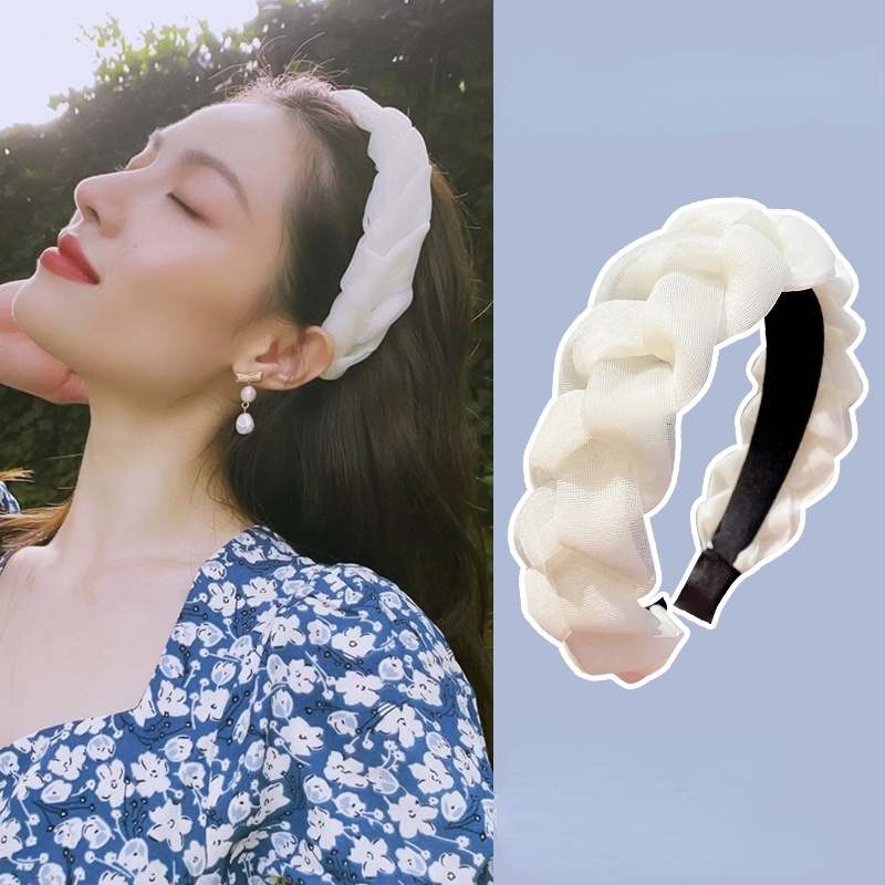 Băng đô bện dây bản rộng thời trang Hàn Quốc cho nữ