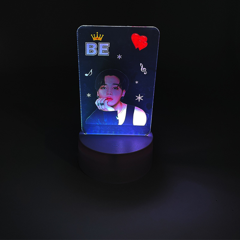 BTS Album BE 7 màu Acrylic Night Light USB Đèn bàn JUNGKOOK  LED Khung ảnh Ban đêm SUGA Dấu hiệu đèn USB Bảng đèn LED ảnh Đèn pin và đèn sạc