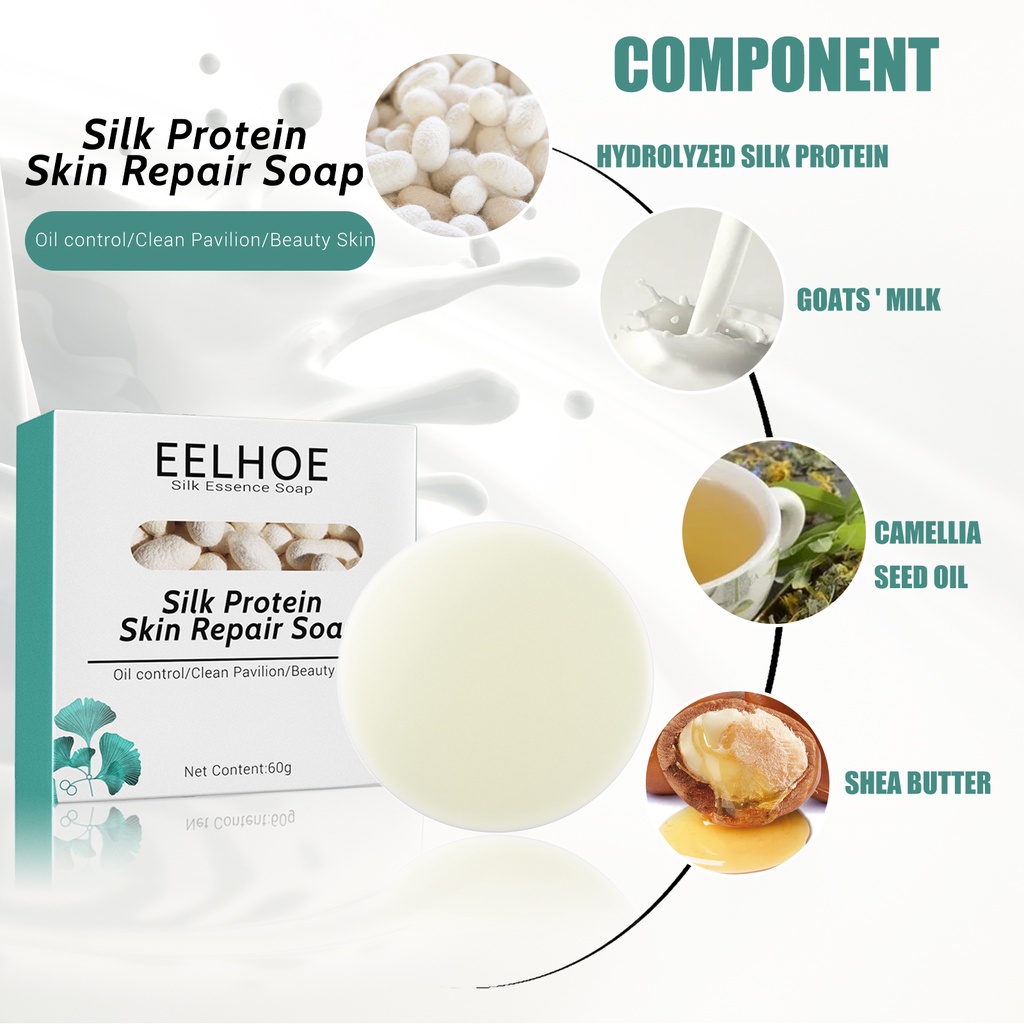 Eelhoe Xà Phòng Mite Protein Sữa Dê Xà Phòng Tắm Lụa Hữu Cơ Tự Nhiên Để Loại Bỏ Ve Phục Hồi Da Chăm Sóc Da Mặt Và Cơ Thể Làm Sạch Sâu-Ampere