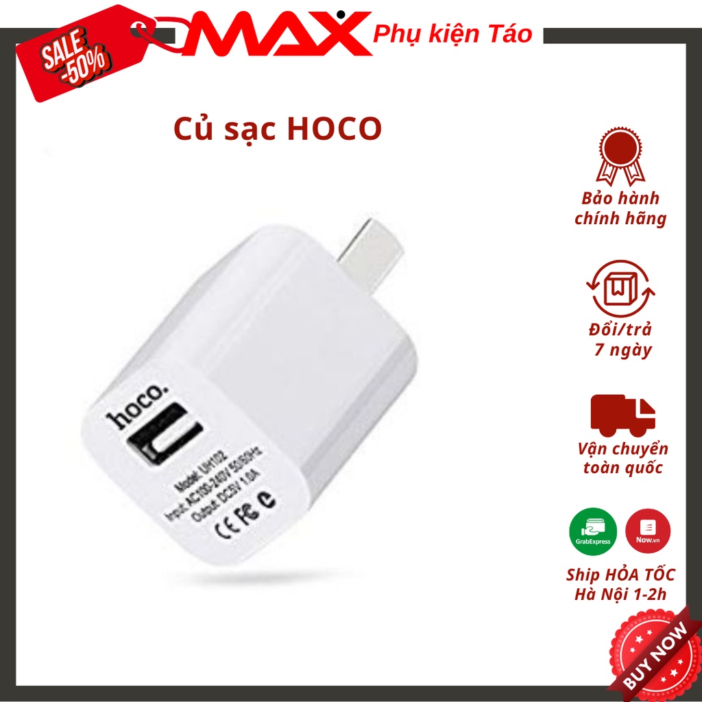 Củ sạc chính hãng Hoco Bộ kèm dây ipho.ne -type c - micro usb dùng cho samsung xiaomi , ipho.ne