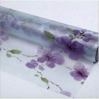 Decal dán kính 5m họa tiết hoa đào tím