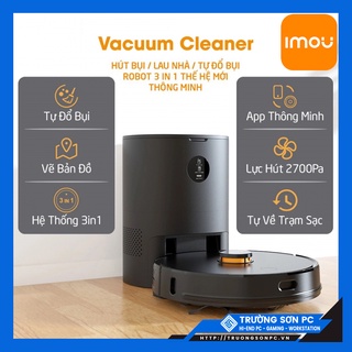 Robot Hút Bụi Thông Minh IMOU Vacuum Cleaner RV-L11-A Lực Hút 2700PA, Tự Động Đi Đổ Rác | Camera DAHUA C15 IPC-C15P