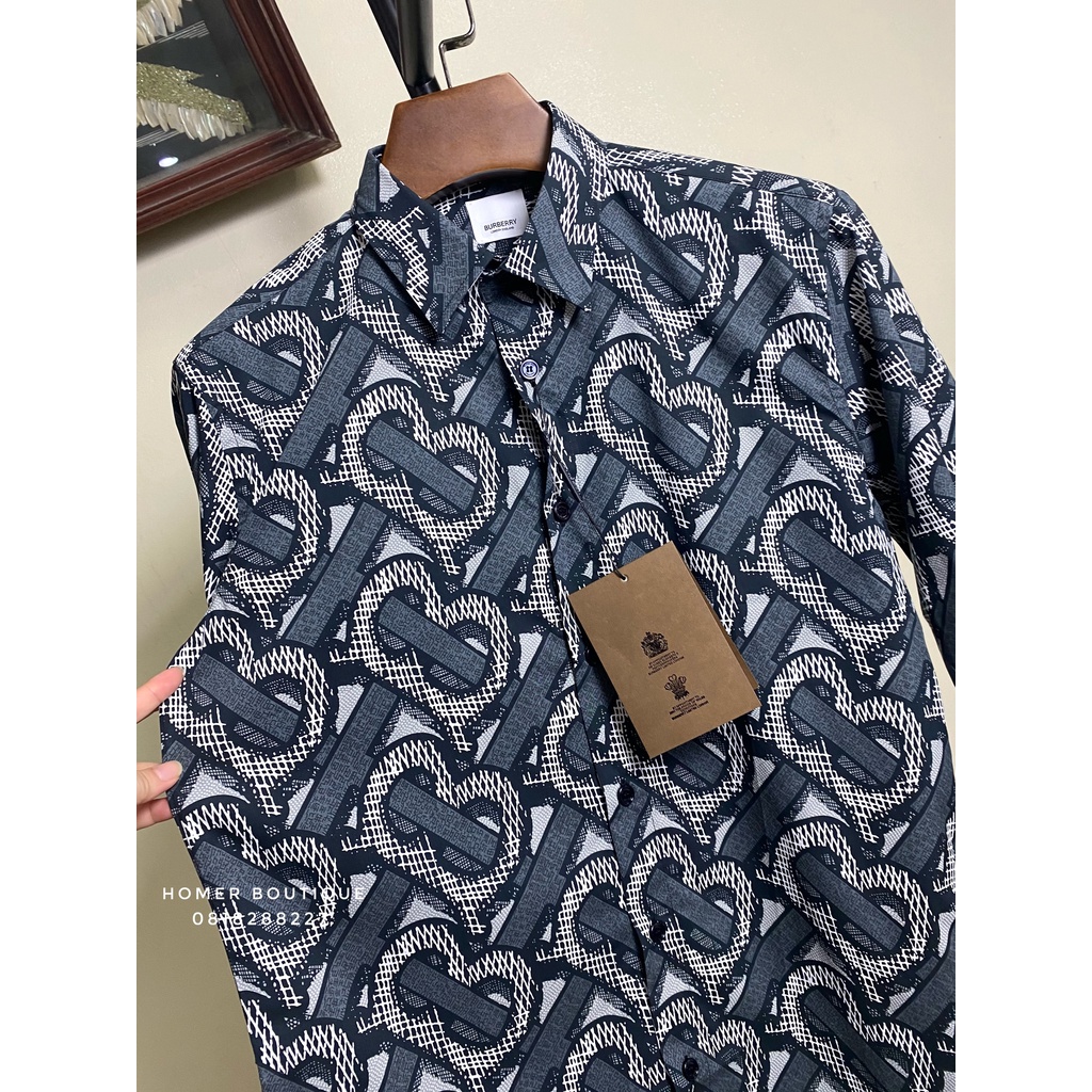 Áo sơ mi BURBERRY Monogram print silk