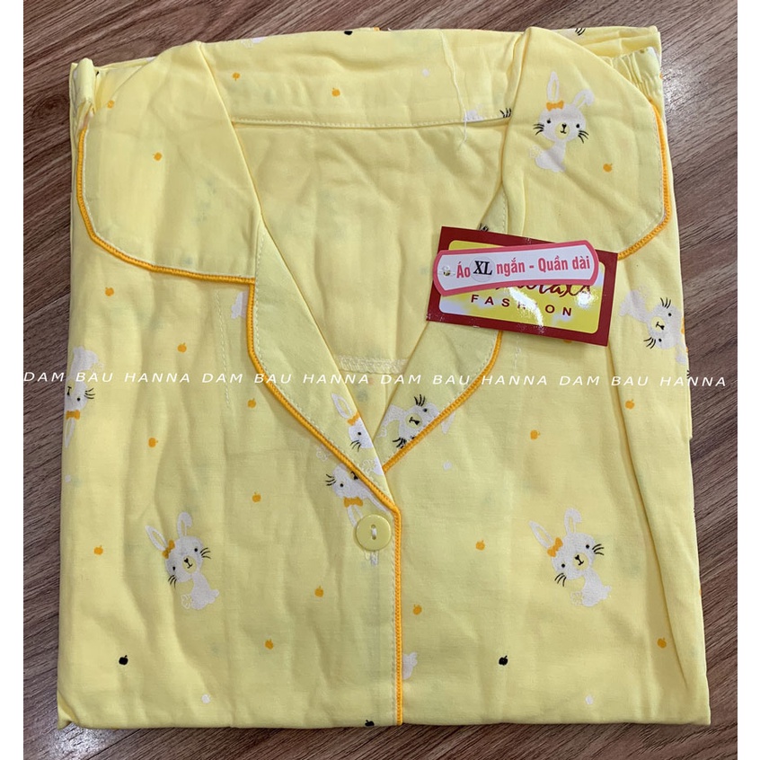 [HANNA] Đồ bộ bầu tay ngắn quần dài size 40-60kg mặc bầu và sau sinh cho bé ty tiện lợi thun cotton thoáng mát giá rẻ