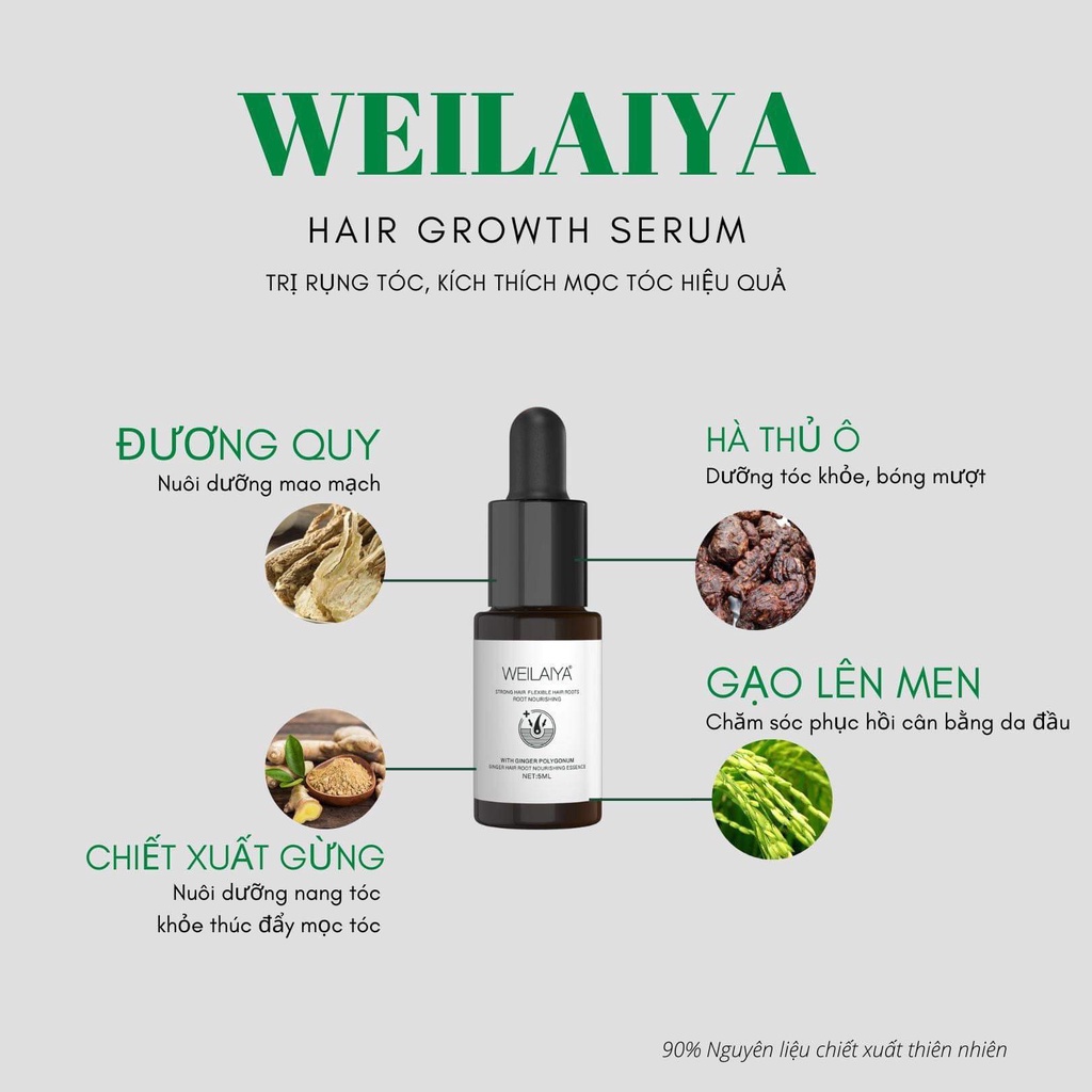 Serum huyết thanh mọc tóc Weilaiya HOKA ngăn ngừa rụng và kích thích mọc tóc nhanh chóng 8 lọ 5ml