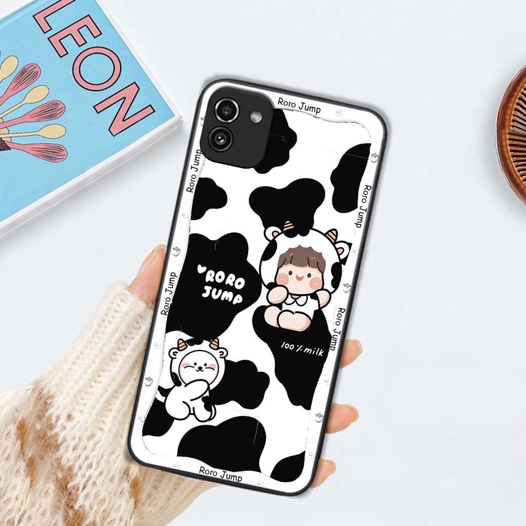 Ốp lưng Samsung A03 in hình gấu cute,bò sữa 3D cute dễ thương bảo vệ điện thoại.
