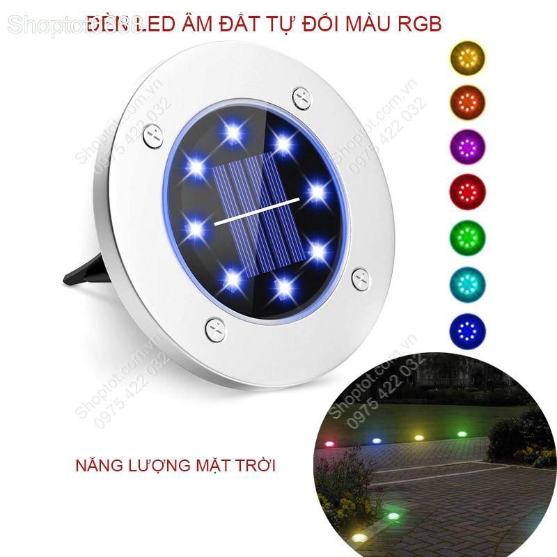 ĐÈN LED TỰ ĐỔI MÀU RGB NĂNG LƯỢNG MẶT TRỜI, 8 MẮT LED 0.8W CẮM SÂN VƯỜN (Kho hàng Hà nội)