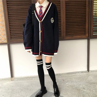 Áo len cardigan nữ form rộng dài, áo khoác len nữ đen trắng 2022