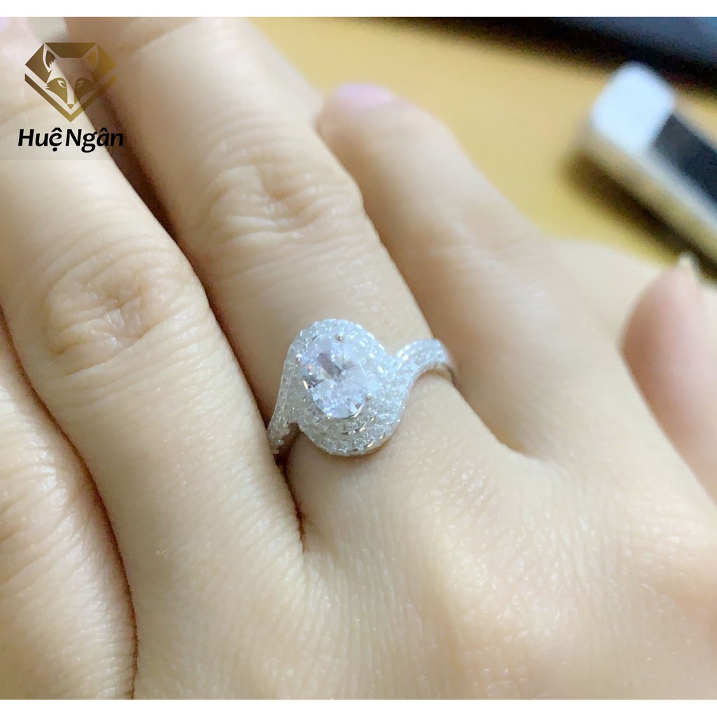 Nhẫn bạc Ý 925 Huệ Ngân - Đính Đá sang trọng RR1534