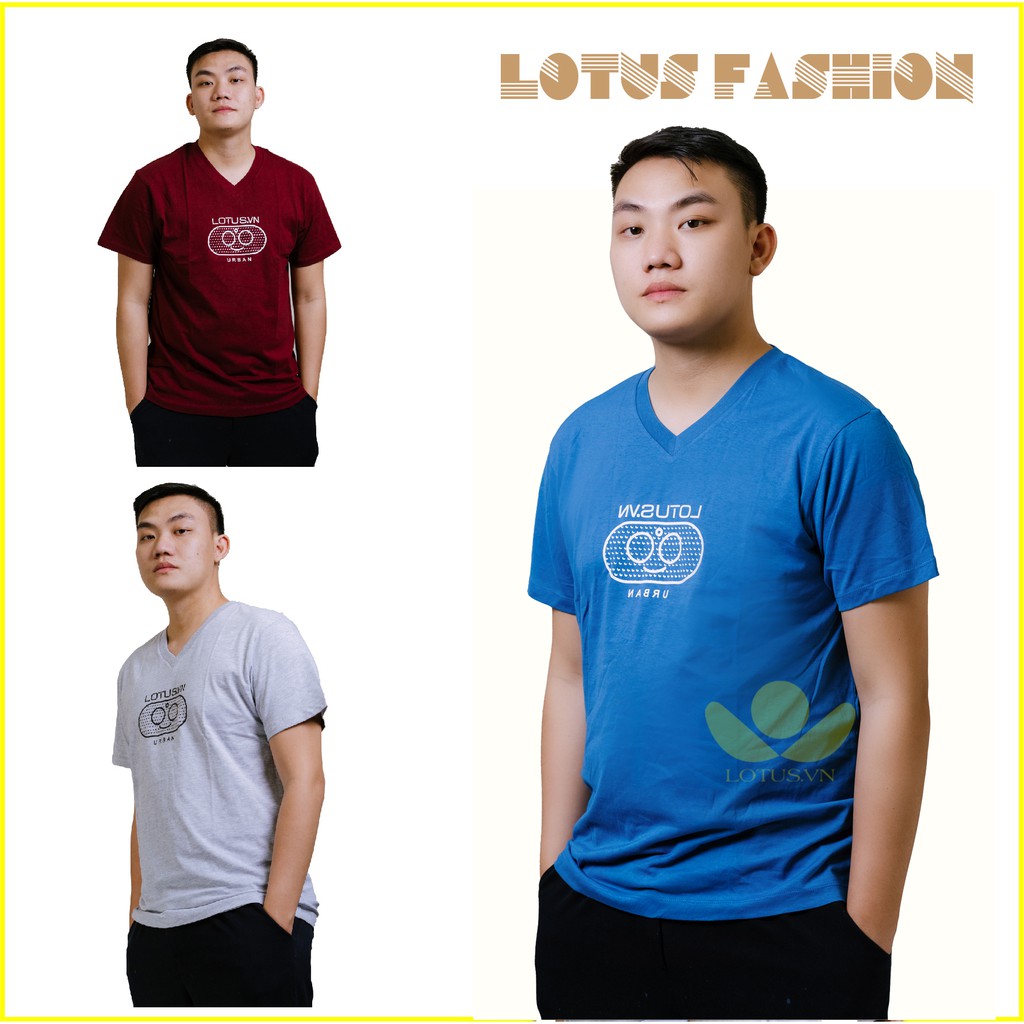 Áo thun Unisex logo LOTUS basic cổ tim nam nữ tay lỡ oversize form rộng 100% cotton thoáng mát