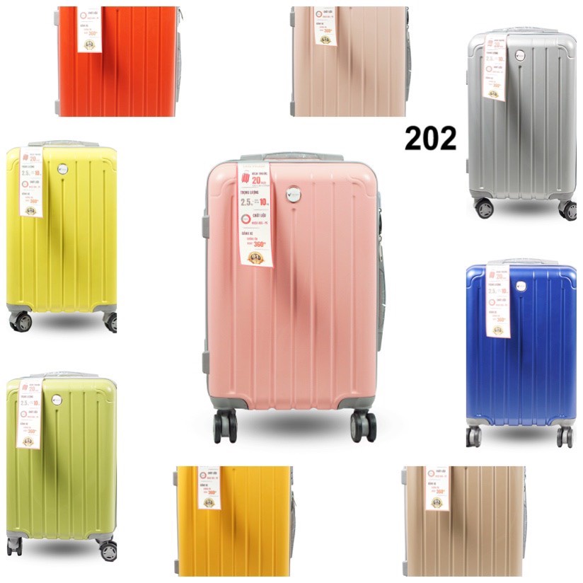 vali kéo nhựa dẻo ABS chống va đập 202 size 20-24