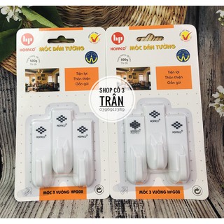 Móc 3 vuông HPG08 - Móc treo dính tường bằng nhựa cao cấp HOFACO
