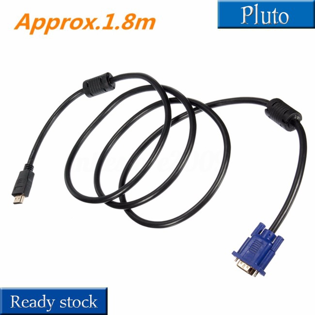 Dây cáp chuyển đổi HD 1080P HDMI đầu cắm sang ổ cắm VGA thích hợp cho máy tính 1.8M