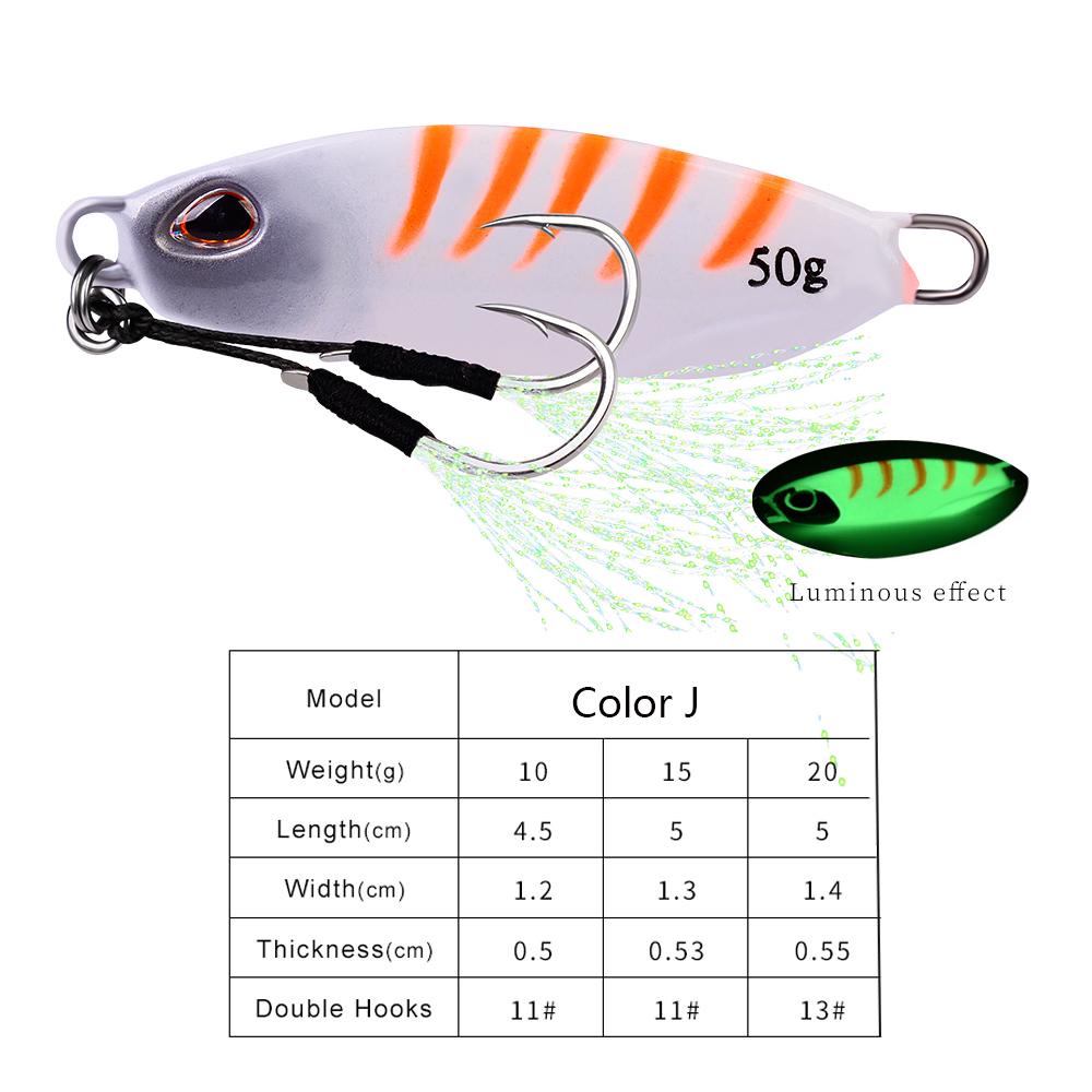 MUVAKO Mồi Câu Cá Nhân Tạo Bằng Kim Loại Nhiều Màu Sắc 10g 20g 30g