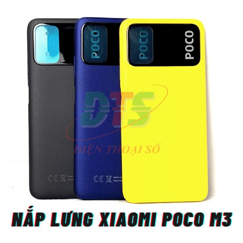 Nắp lưng sau xiaomi poco m3 màu xanh ,vàng, đen