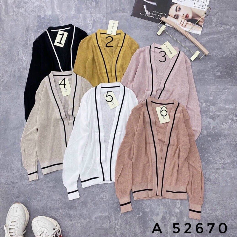 [XẢ KHO SỈ] Áo khoác cardigan thun len gân phối viền sọc 💕💕💕gb