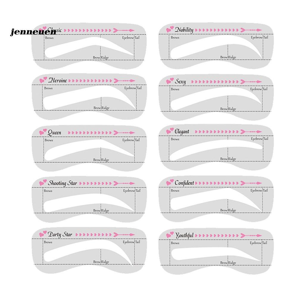 [Hàng mới về] Bộ khuôn kẻ lông mày siêu mỏng nhiều kiểu dáng khác nhau dành cho nữ