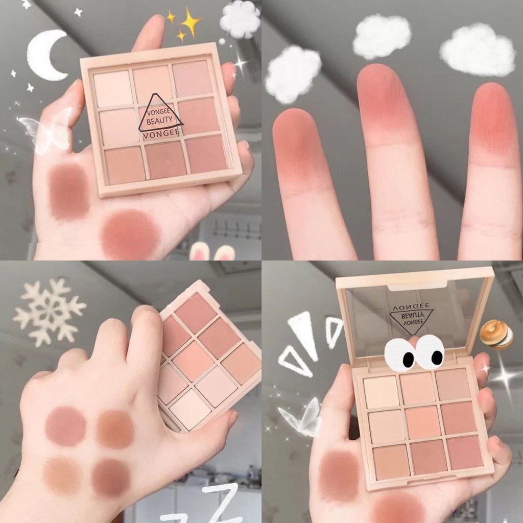[Hàng mới về] Bảng phấn mắt chín màu lì nude không phai chống thấm nước sử dụng hàng ngày cho nữ | BigBuy360 - bigbuy360.vn