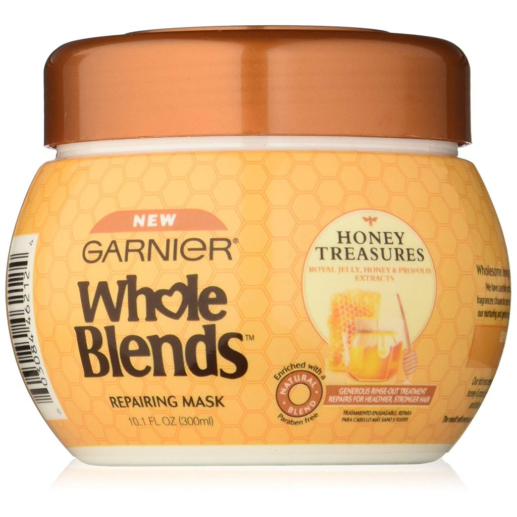 Kem ủ giúp phục hồi tóc Garnier Whole Blends Repairing Mask Honey Treasures extracts 300ml (Mỹ)