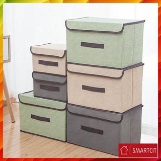 [XẢ KHO]Set 2 túi vải đựng đồ khung cứng phong cách Hàn Quốc Thùng Đựng Quần Áo Đa Năng T3A2