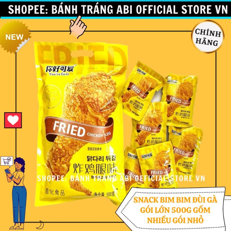 1 gói bim bim đùi gà mới sieu to khổng lồ 500g / 43k