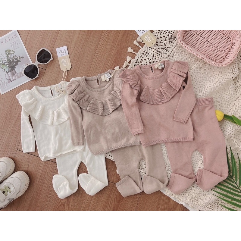 Bộ len viền cổ xuất Mỹ hàng xuất dư