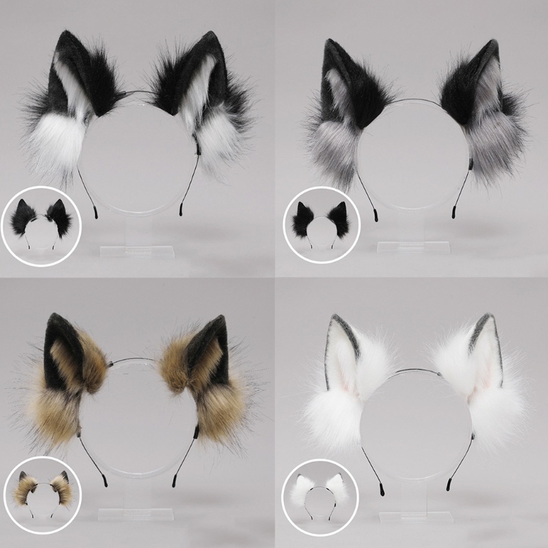 Băng Đô Cài Tóc Hình Tai Sói Có Đuôi Dùng Hóa Trang