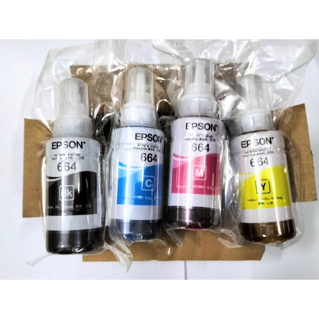 Bộ mực in 4 màu 664 cho máy in Epson L300 / L310 / L350 / L360 / L1300 / L100 / L120 / L200 / L210 / L565 / L355 / L361