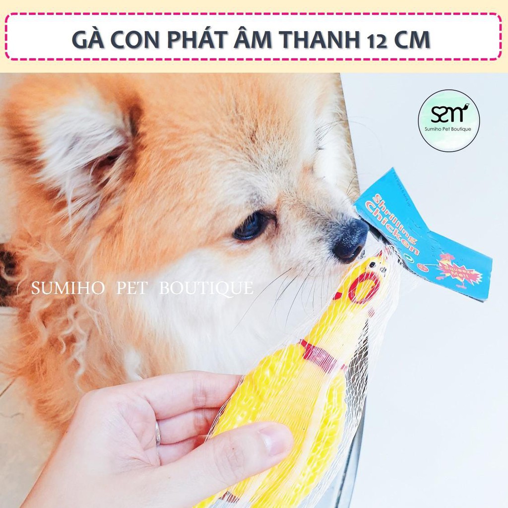 Đồ chơi tương tác với thú cưng Sumiho - Con gà phát âm thanh chút chít (12cm)