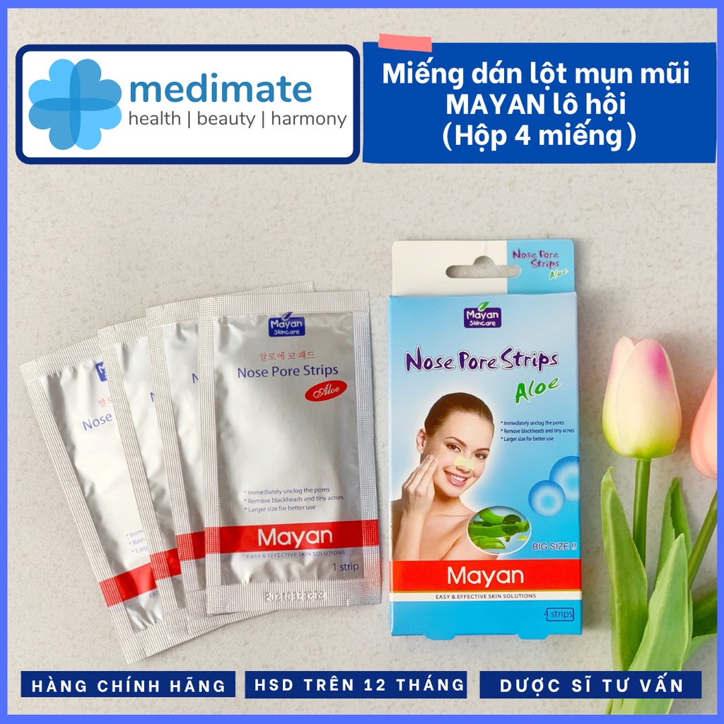 Miếng dán lột mụn cám MAYAN cao cấp (Hộp 4 miếng)