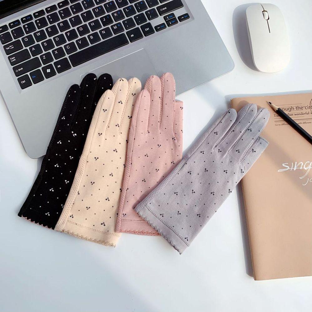 Găng Tay Chống Nắng Bảo Vệ Ngón Tay Toàn Diện Thoáng Khí Màu Trơn Dùng Được Màn Hình Cảm Ứng